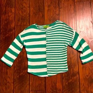 Green and White Stripe Sweater